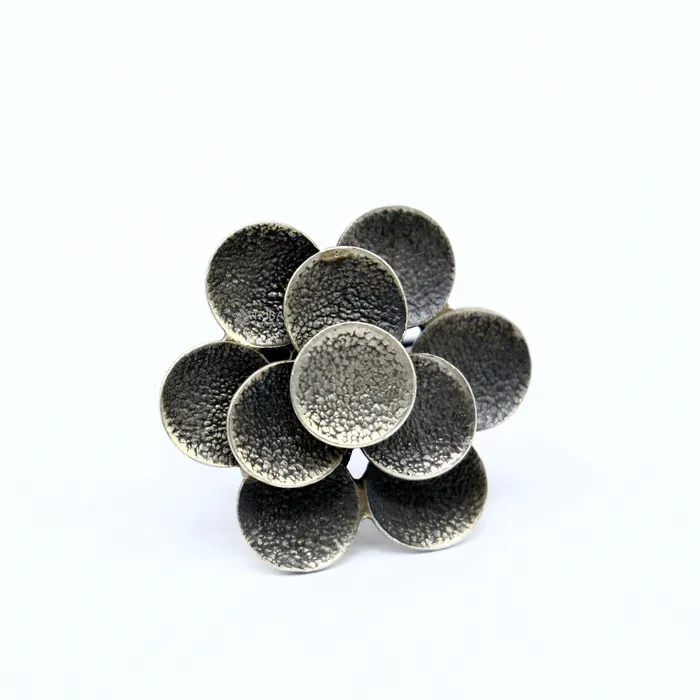 TRIBAL ORNAMENTS Rings 925 Sterling silver Indian Cultural design handmade silver vintage flower style adjustable ring indian tribal belly dance jewelry sr398 TRIBAL ORNAMENTS Rings 925 Sterling silver Indian Cultural design handmade silver vintage flower style adjustable ring indian tribal belly dance jewelry sr398