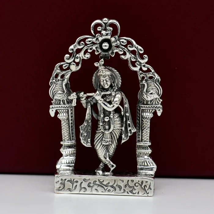 TRIBAL ORNAMENTS Rings 925 sterling silver lord krishna gorgeous customized figurine amazing floral design idol krishna statue puja article from india art08 TRIBAL ORNAMENTS Rings 925 sterling silver lord krishna gorgeous customized figurine amazing floral design idol krishna statue puja article from india art08