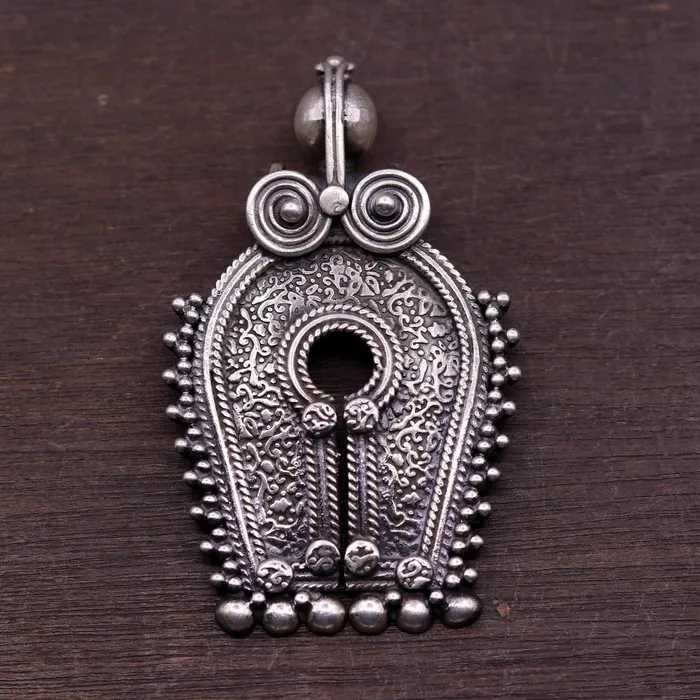 TRIBAL ORNAMENTS Rings 925 sterling silver solid chitai work vintage antique design handmade pedant gorgeous tribal jewelry from india nsp259 TRIBAL ORNAMENTS Rings 925 sterling silver solid chitai work vintage antique design handmade pedant gorgeous tribal jewelry from india nsp259