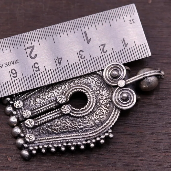TRIBAL ORNAMENTS Rings 925 sterling silver solid chitai work vintage antique design handmade pedant gorgeous tribal jewelry from india nsp259