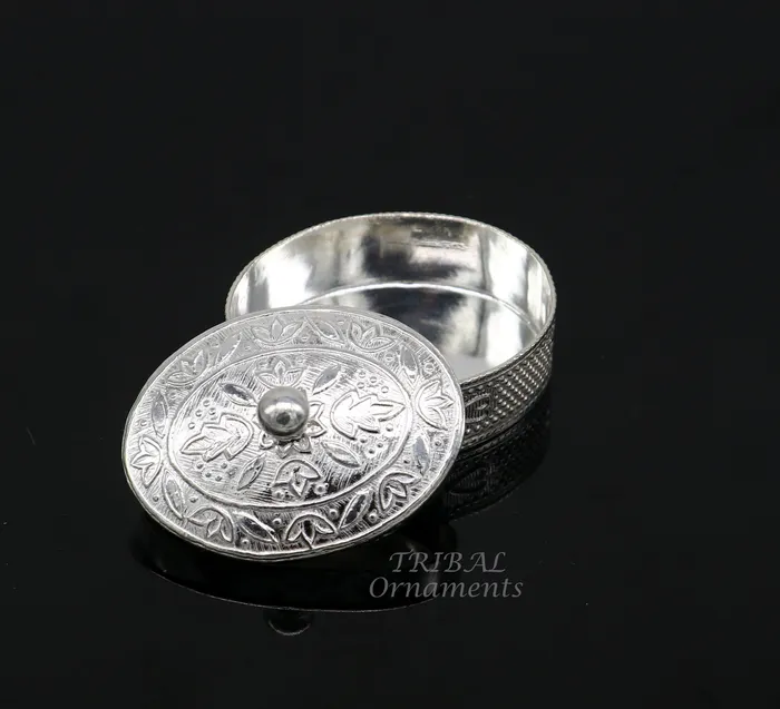 TRIBAL ORNAMENTS Rings 925 sterling silver trinket box kajal boxcasket box bridal polygon shape sindur box collection container box eyeliner box gifting stb400 TRIBAL ORNAMENTS Rings 925 sterling silver trinket box kajal boxcasket box bridal polygon shape sindur box collection container box eyeliner box gifting stb400