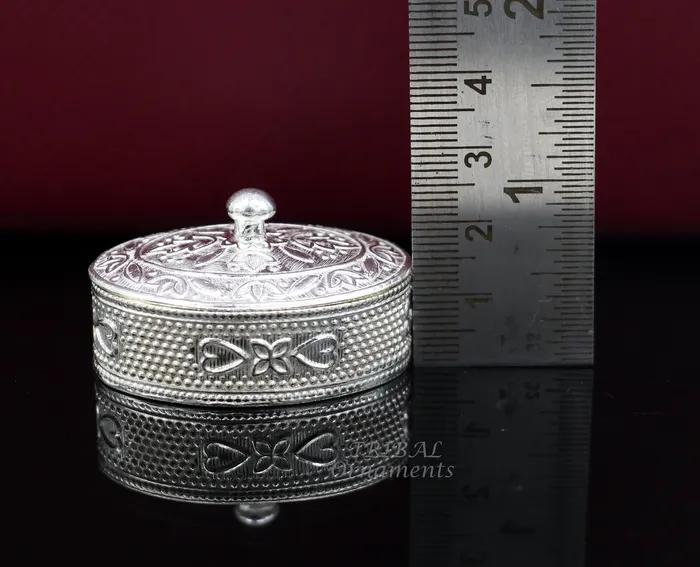 TRIBAL ORNAMENTS Rings 925 sterling silver trinket box kajal boxcasket box bridal polygon shape sindur box collection container box eyeliner box gifting stb400 TRIBAL ORNAMENTS Rings 925 sterling silver trinket box kajal boxcasket box bridal polygon shape sindur box collection container box eyeliner box gifting stb400
