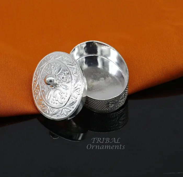 TRIBAL ORNAMENTS Rings 925 sterling silver trinket box kajal boxcasket box bridal polygon shape sindur box collection container box eyeliner box gifting stb400 TRIBAL ORNAMENTS Rings 925 sterling silver trinket box kajal boxcasket box bridal polygon shape sindur box collection container box eyeliner box gifting stb400