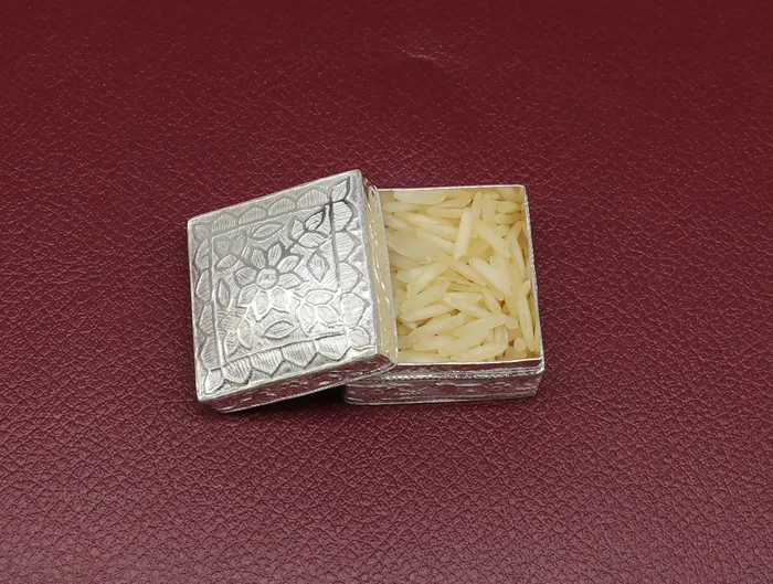 TRIBAL ORNAMENTS Rings 925 sterling silver trinket box kajal boxcasket box bridal square eyeliner box collection container box eyeliner box gifting art stb189
