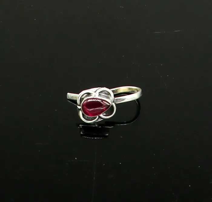 TRIBAL ORNAMENTS Rings 925 sterling silver vintage antique design single stone nose pin Bollywood stylish clip on nose plug best gifting party jewelry np116