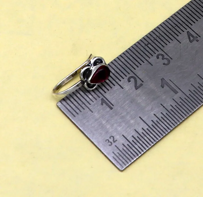 TRIBAL ORNAMENTS Rings 925 sterling silver vintage antique design single stone nose pin Bollywood stylish clip on nose plug best gifting party jewelry np116