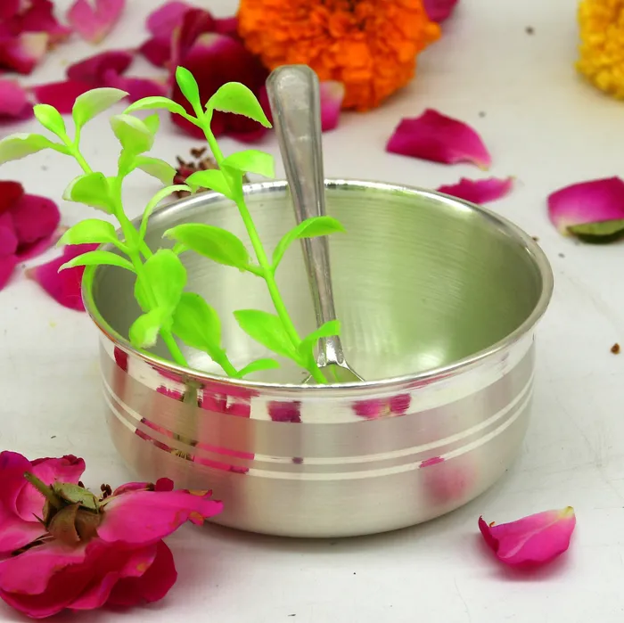 TRIBAL ORNAMENTS Rings 999 pure sterling silver handmade solid silver bowl kitchen utensils vessels silver has antibacterial properties keep stay healthy sv51