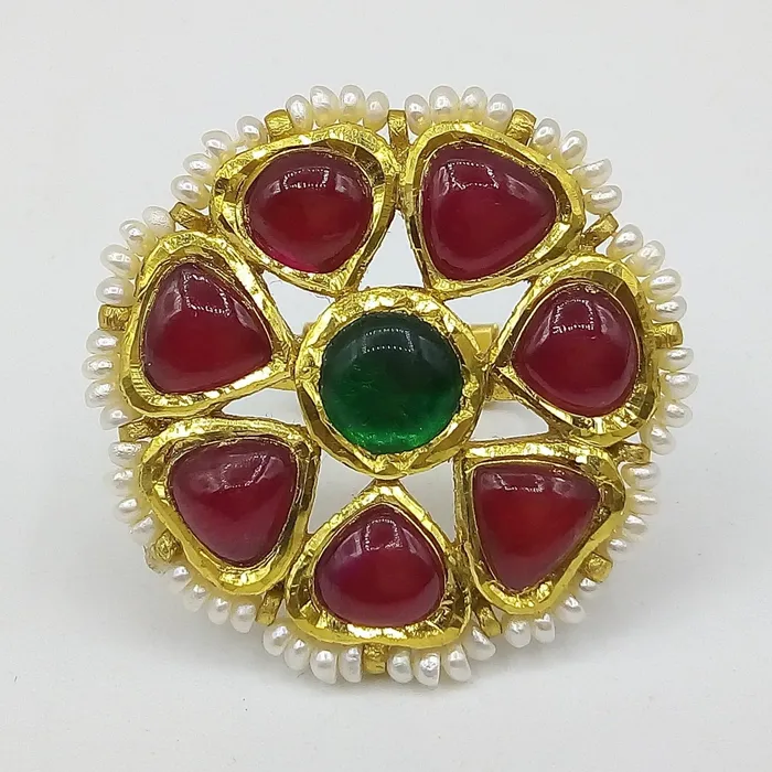TRIBAL ORNAMENTS Rings Vintage antique 22k yellow gold handmade kundan jadau ring with fabulous color stone indian wedding jewelry TRIBAL ORNAMENTS Rings Vintage antique 22k yellow gold handmade kundan jadau ring with fabulous color stone indian wedding jewelry