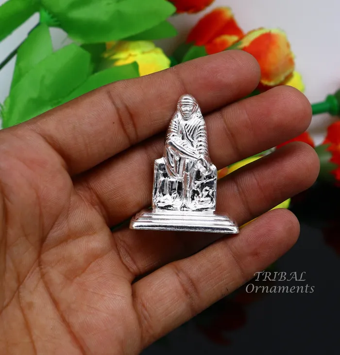 TRIBAL ORNAMENTS Solid sterling silver handmade Divine Hindu idol deity Sai Baba statue murti divine Statue Sculpture figurine puja article gifting ART553 Rings