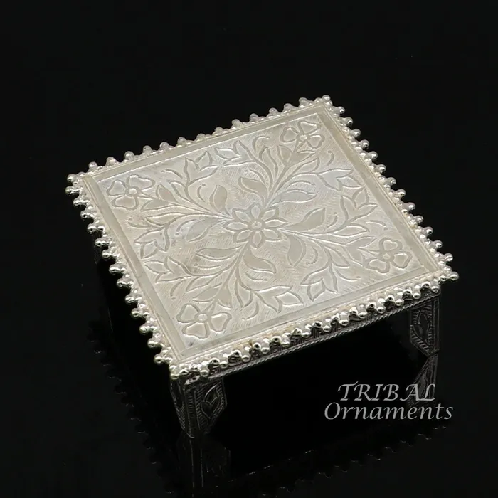 TribalOrnaments Rings 25 Vintage design Sterling silver handmade customize small square shape tablebazotchouki excellent home puja utensils temple art su919 TribalOrnaments Rings 25 Vintage design Sterling silver handmade customize small square shape tablebazotchouki excellent home puja utensils temple art su919