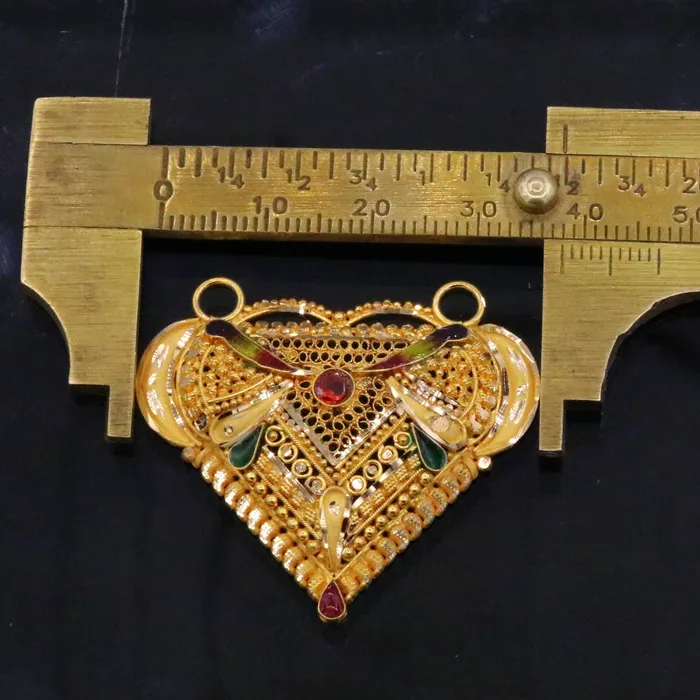 Vintage design Genuine certified 22kt yellow gold filigree work meenakari pendant necklace traditional art of indian tribal jewelry gp13 TRIBAL ORNAMENTS Necklaces