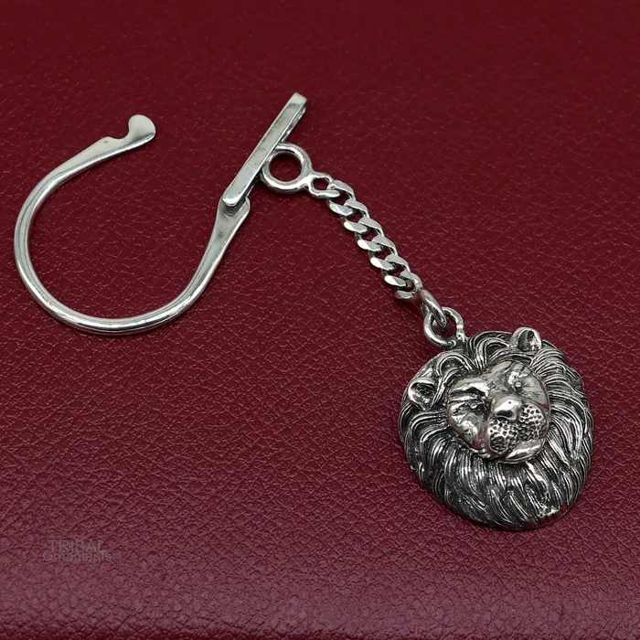Vintage design handmade 925 sterling silver key chain silver lion key chain best gifting charming key chain jewelry KCH01 TRIBAL ORNAMENTS Necklaces