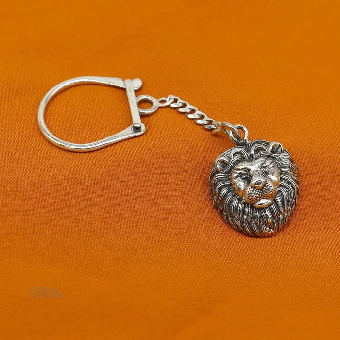 Vintage design handmade 925 sterling silver key chain silver lion key chain best gifting charming key chain jewelry KCH01 TRIBAL ORNAMENTS Necklaces