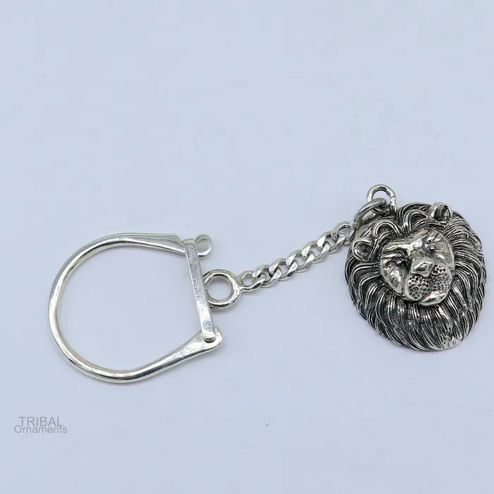 Vintage design handmade 925 sterling silver key chain silver lion key chain best gifting charming key chain jewelry KCH01 TRIBAL ORNAMENTS Necklaces