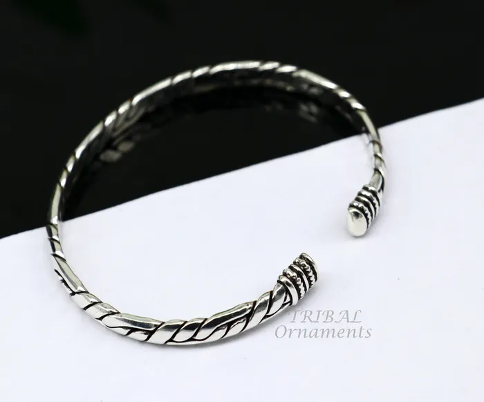 Vintage handmade design stylish both mens and girls 925 sterling silver cuff bracelet kada amazing gifting ethnic style bangles cuff126 TRIBAL ORNAMENTS Bracelets