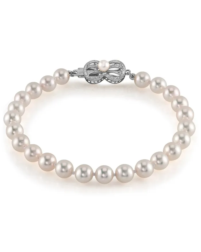 White Japanese Hanadama Akoya Pearl Bracelet 6570mm spt Bracelets