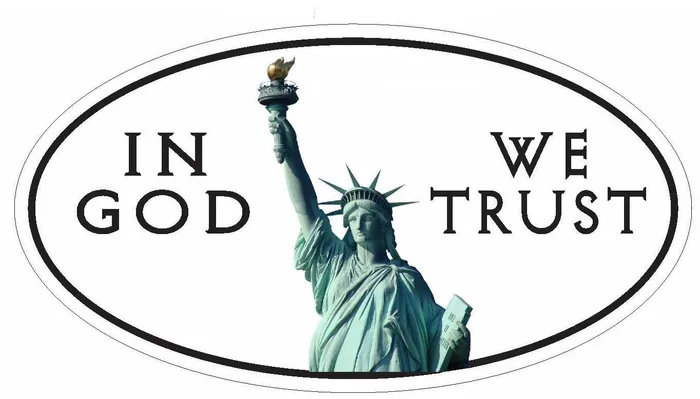 Winter Park Products Earrings STD3004 In God We Trust Oval Bumper Sticker