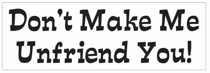 Winter Park Products Necklaces STD3094 Unfriend You Funny Bumper Sticker
