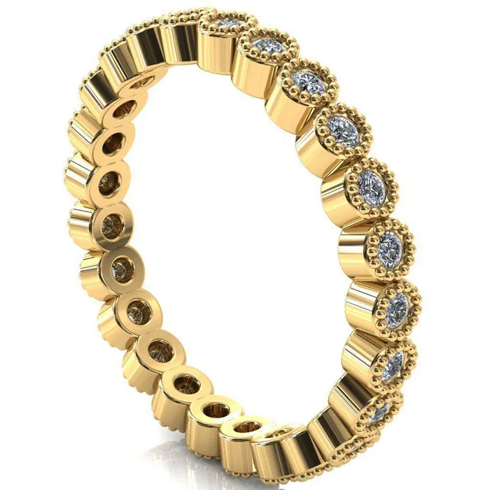 Zinnia Round Emerald 6 Prongs Milgrain Halo Accent Diamonds Ring Fire Brilliance Rings